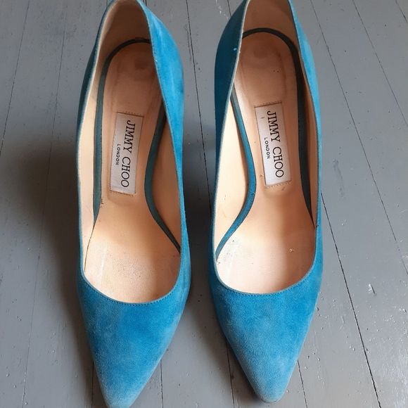 Jimmy Choo Romy 100 Suede Heels - Picture 6 of 16